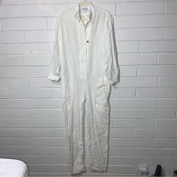Vintage Grace Lee X Tall Medium Lightweight Jumpsuit Coverall Romper Linen Style - Picture 1 of 14